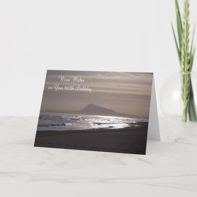 Sunrise Over The Sea Personalised 100th Birthday Card (Front)