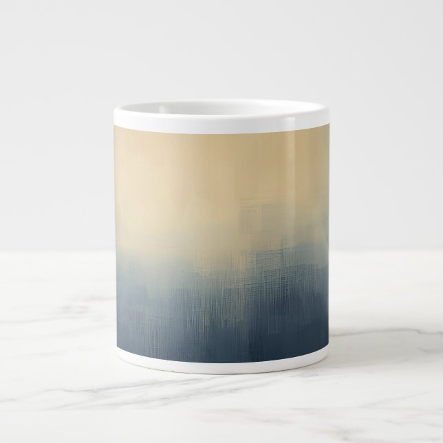 Sunrise Over the Skyline – Abstract Gradient City  Large Coffee Mug (Front)