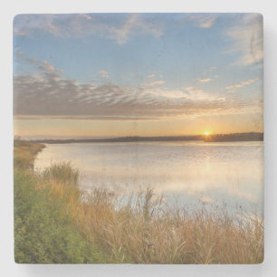 Sunrise Over Wetlands At Arrowwood National Stone Coaster