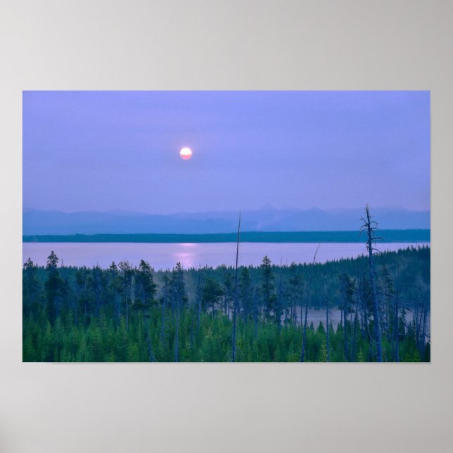 Sunrise Over Yellowstone Lake Poster (Front)