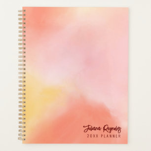 Sunrise Peach Pink Yellow Abstract Art Planner