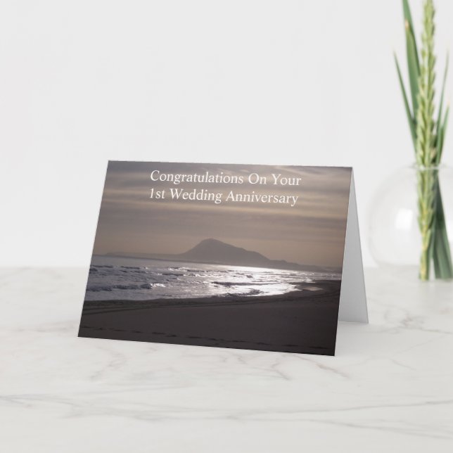 Sunrise Personalised 1st Wedding Anniversary Card (Front)