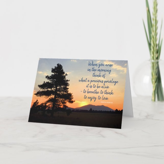 Sunrise Photo Inspirational Quote Blank Inside Card (Front)