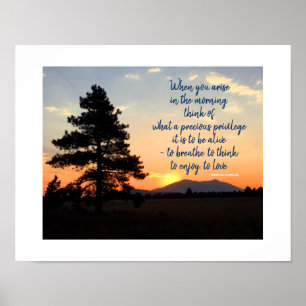 Sunrise Photograph Inspirational Gratitude Quote Poster