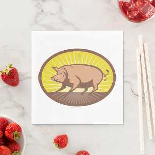 Sunrise Pig Napkin