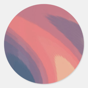 Sunrise Pink Blue and Orange Watercolor Classic Round Sticker