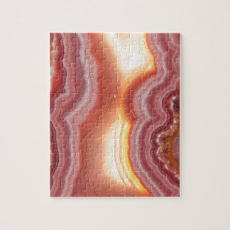 Sunrise Pink Orange Yellow Agate Jigsaw Puzzle