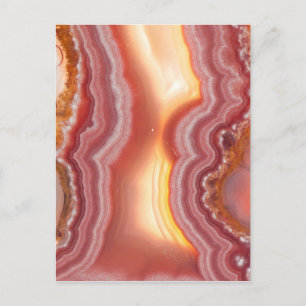Sunrise Pink Orange Yellow Agate Postcard