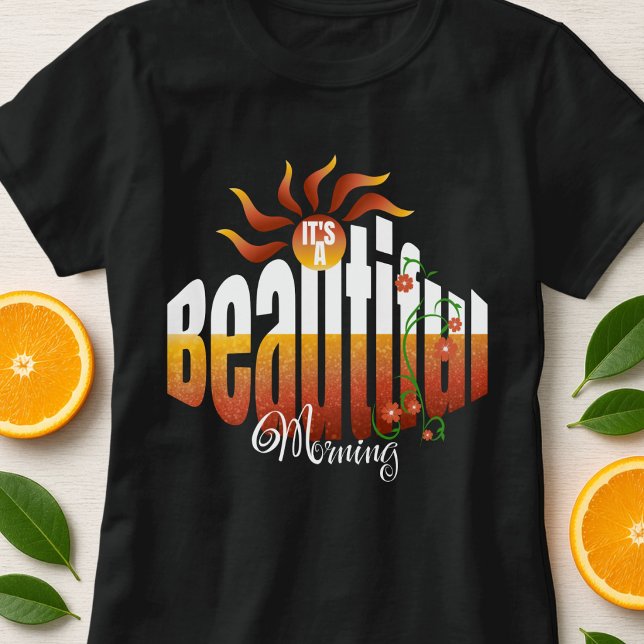 Sunrise Positive Message Cute T-Shirt (Everyday tee with fun, colorful hand drawn accents will make you pop on that next outing.)