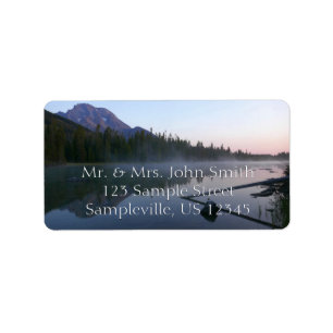 Sunrise Reflection at String Lake II Label