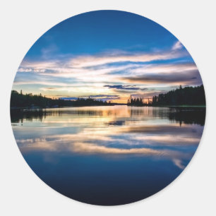 Sunrise River Reflections Classic Round Sticker