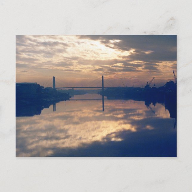 Sunrise, River Usk, Newport, Mon. November 1977 Postcard (Front)