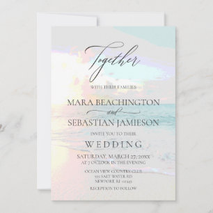 *~* Sunrise Romantic Pastel Beach Sunset Wedding Invitation
