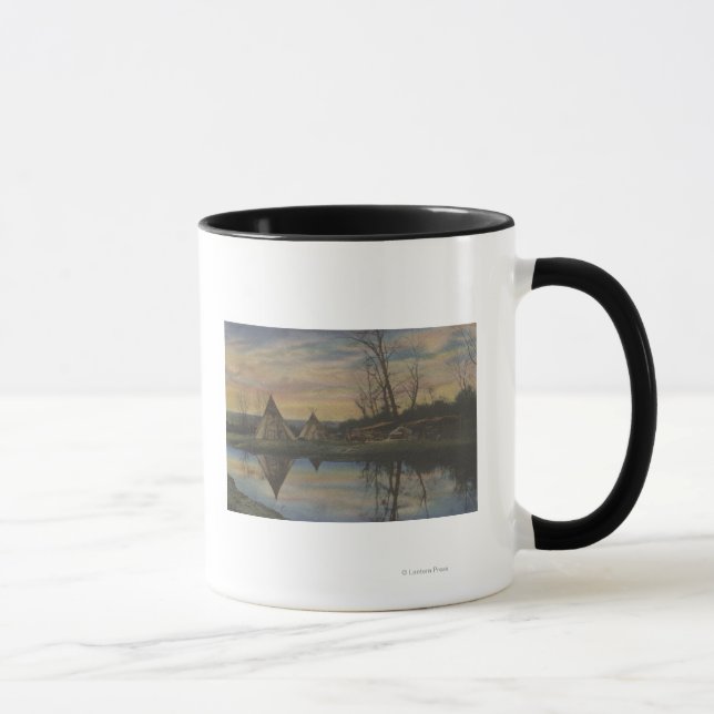 Sunrise Scene on a Northwest Indian Mug (Right)