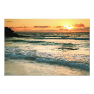 Sunrise Seascape Tulum Mexico Photo Print