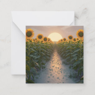 Sunrise Serenade: Dewy Sunflowers in Bloom Card
