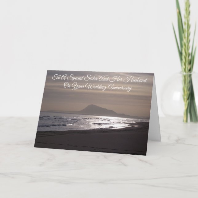 Sunrise Sister Husband Personalised Anniversary Card (Front)