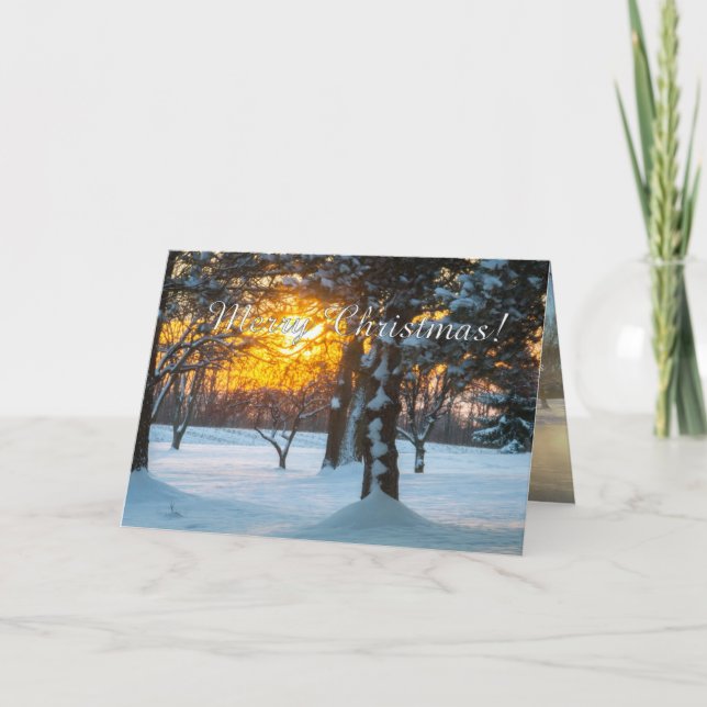 Sunrise & Snow Christmas Card (Front)