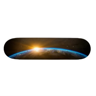 sunrise space galaxy skateboard deck