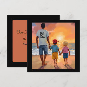 Sunrise Stroll with 2 Boys Holiday Card