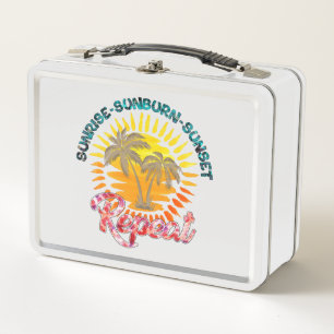 Sunrise-Sunburn-Sunset-Repeat   Golden Palm Trees Metal Lunch Box