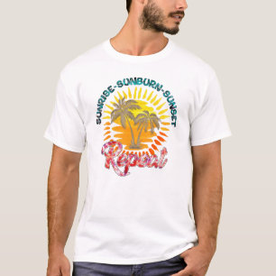 Sunrise-Sunburn-Sunset-Repeat   Golden Palm Trees T-Shirt
