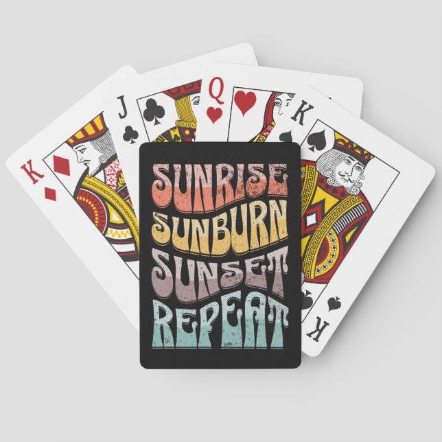 Sunrise Sunburn Sunset Repeat Playing Cards (Back)
