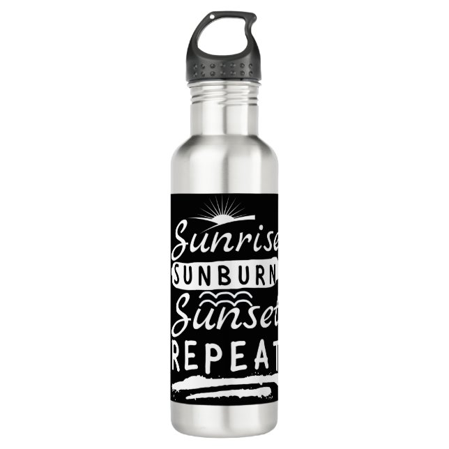 Sunrise Sunburn Sunset Repeat Summer Beach 710 Ml Water Bottle (Front)