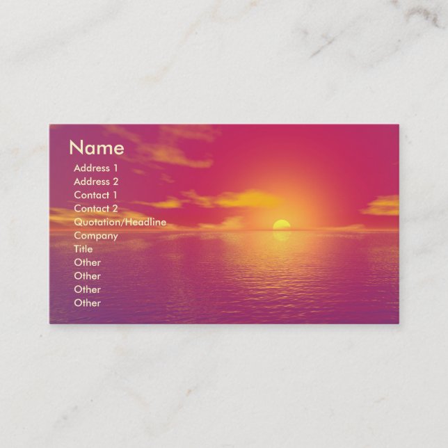 Sunrise Sunset Business Card (Front)