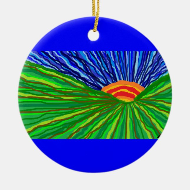 Sunrise/Sunset Ceramic Tree Decoration (Front)