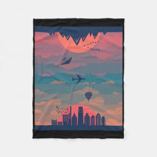 Sunrise Sunset Cycle Of Day And Night Earth 360 Fleece Blanket