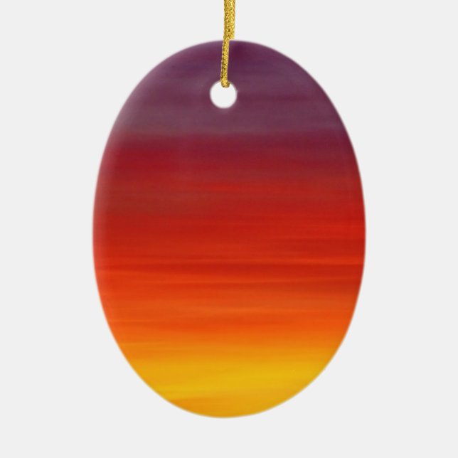 Sunrise Sunset Dawn Sky Ceramic Tree Decoration (Front)