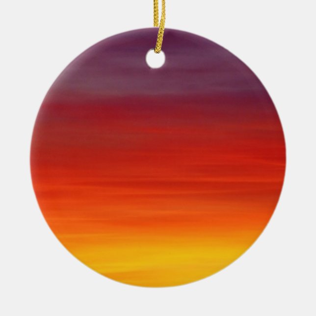 Sunrise Sunset Dawn Sky Ceramic Tree Decoration (Front)