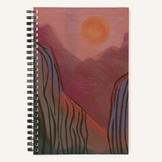 Sunrise Sunset Mountain Trail Magical Adventure  Notebook