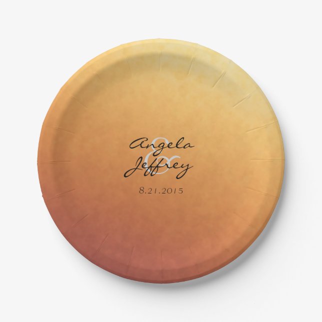 Sunrise Sunset Ombre Gradient Paper Plate (Front)