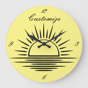 Sunrise/Sunset Reflection Thunder_Cove Large Clock