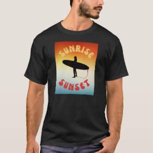 Sunrise sunset surfer girl T-Shirt