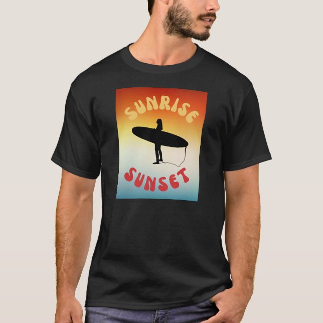 Sunrise sunset surfer girl T-Shirt (Front)