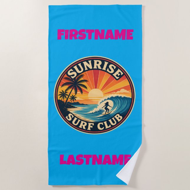 Sunrise Surf Club Beach Towel (Front)