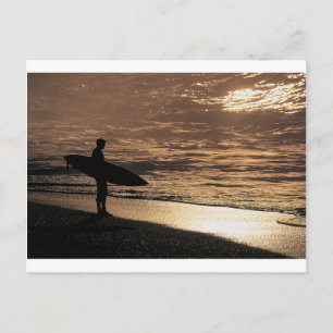 Sunrise surfer postcard