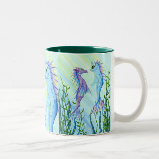 Sunrise Swim Sea Dragon Mermaid Cat Fine Art Mug