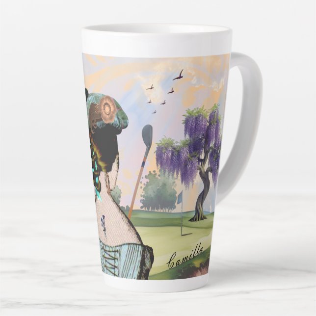 Sunrise Tee Time Latte Mug (Right Angle)