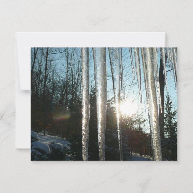 Sunrise Through Icicles Winter Nature Photography (Front)