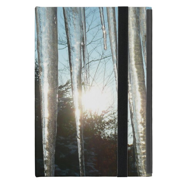 Sunrise Through Icicles Winter Nature Photography Cover For iPad Mini (Front Closed)