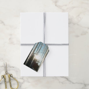 Sunrise Through Icicles Winter Nature Photography Gift Tags