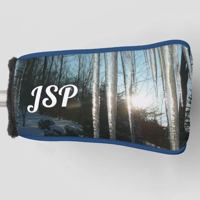 Sunrise Through Icicles Winter Nature Photography Golf Head Cover (Front)