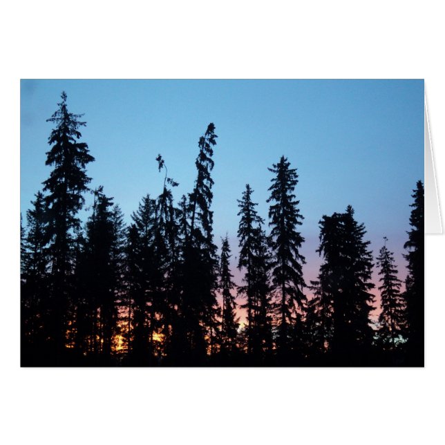 Sunrise through trees card (Front Horizontal)