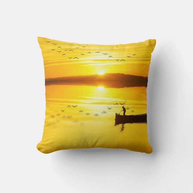 Sunrise Traditional Fishmonger Boat Cushion (Front)