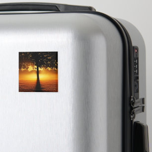 Sunrise, tree silhouette, magnet
