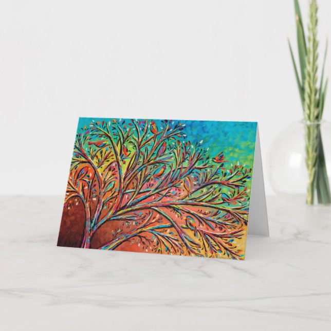 Sunrise Treetop Birds II Card (Front)